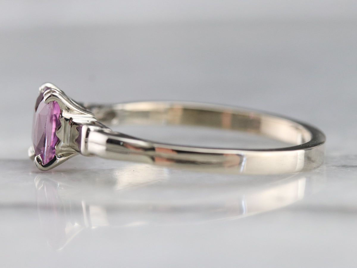 Pink Sapphire Solitaire Ring