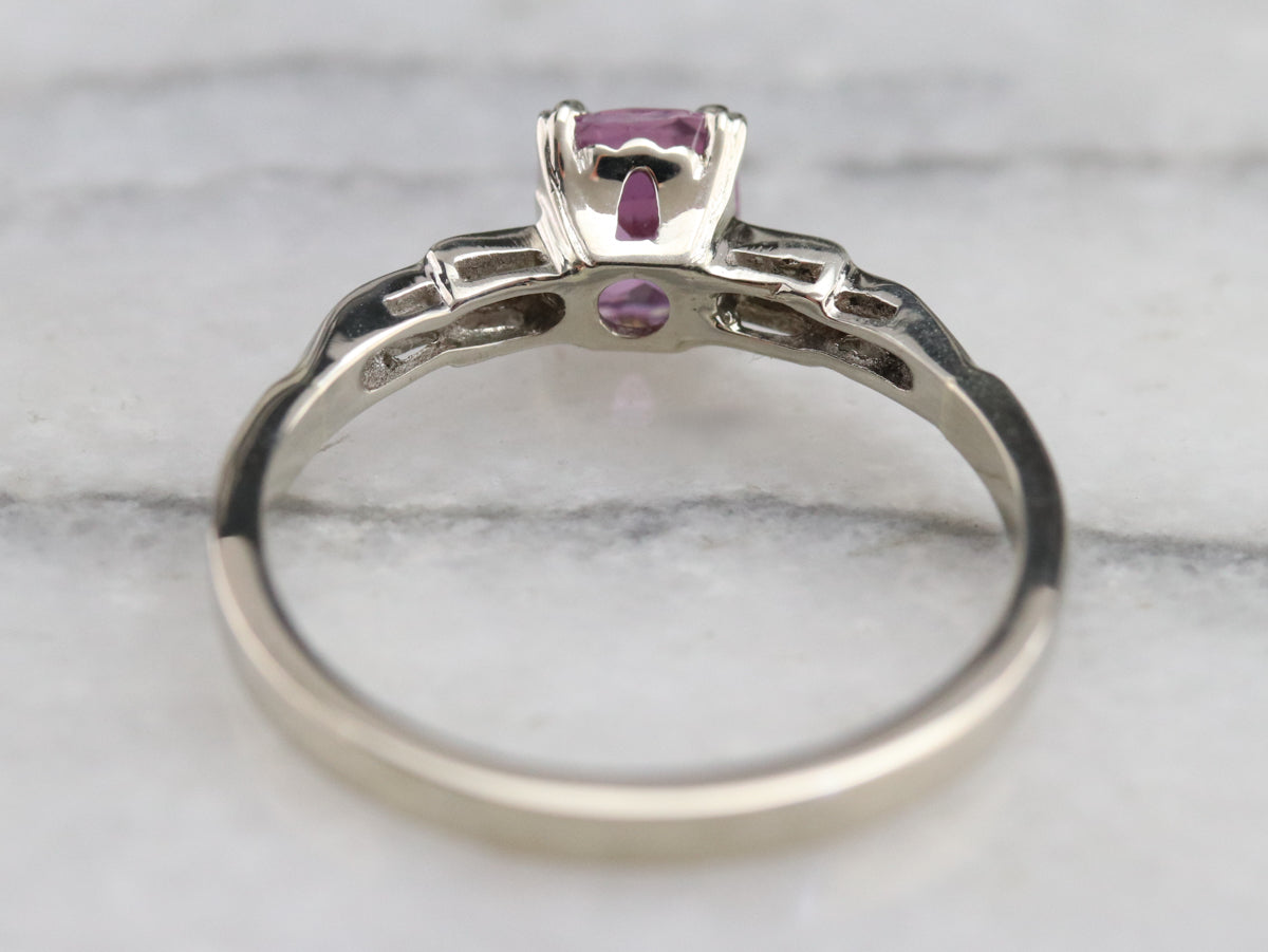 Pink Sapphire Solitaire Ring