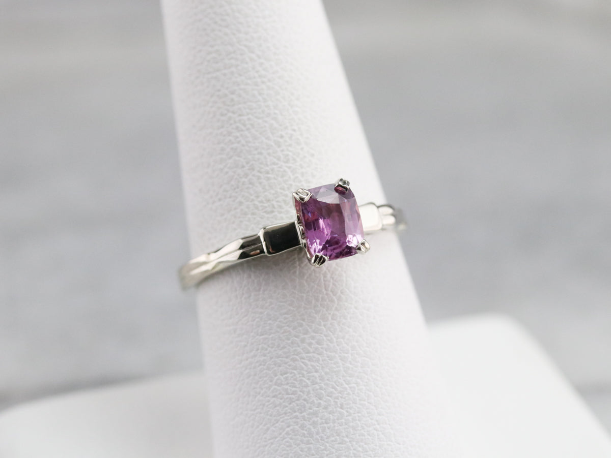 Pink Sapphire Solitaire Ring