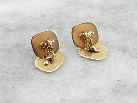 Vintage Gold Diamond Illusion Centers Cufflinks