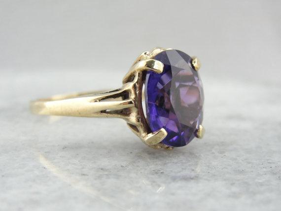Zambian Amethyst in a Vintage Cocktail Ring