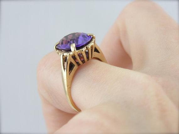 Zambian Amethyst in a Vintage Cocktail Ring