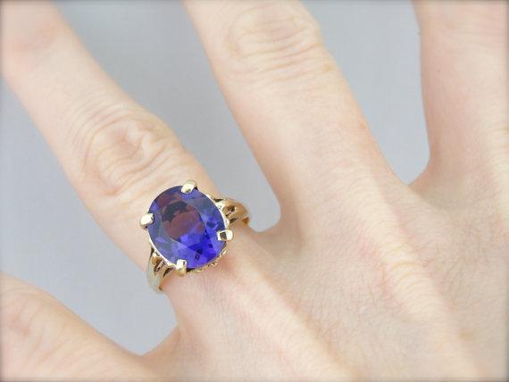 Zambian Amethyst in a Vintage Cocktail Ring