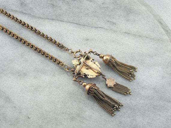 Ornate Victorian Rose Gold with Seed Pearls and Tassels