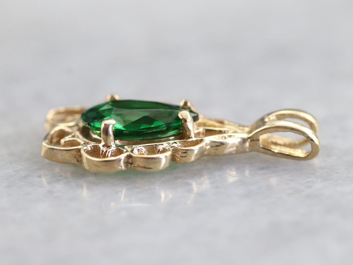 Gold Tsavorite Garnet Pendant