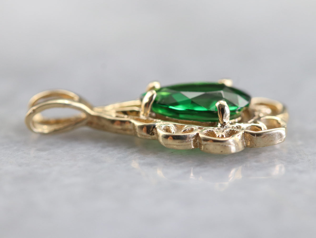 Gold Tsavorite Garnet Pendant