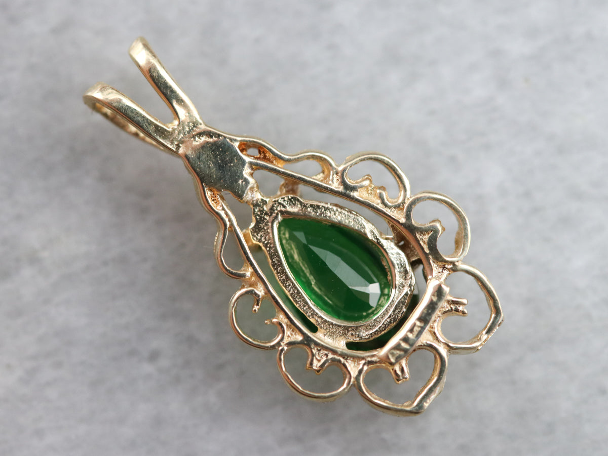 Gold Tsavorite Garnet Pendant