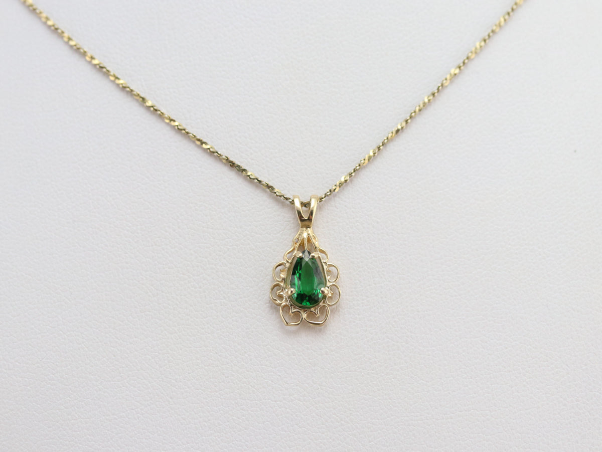 Gold Tsavorite Garnet Pendant