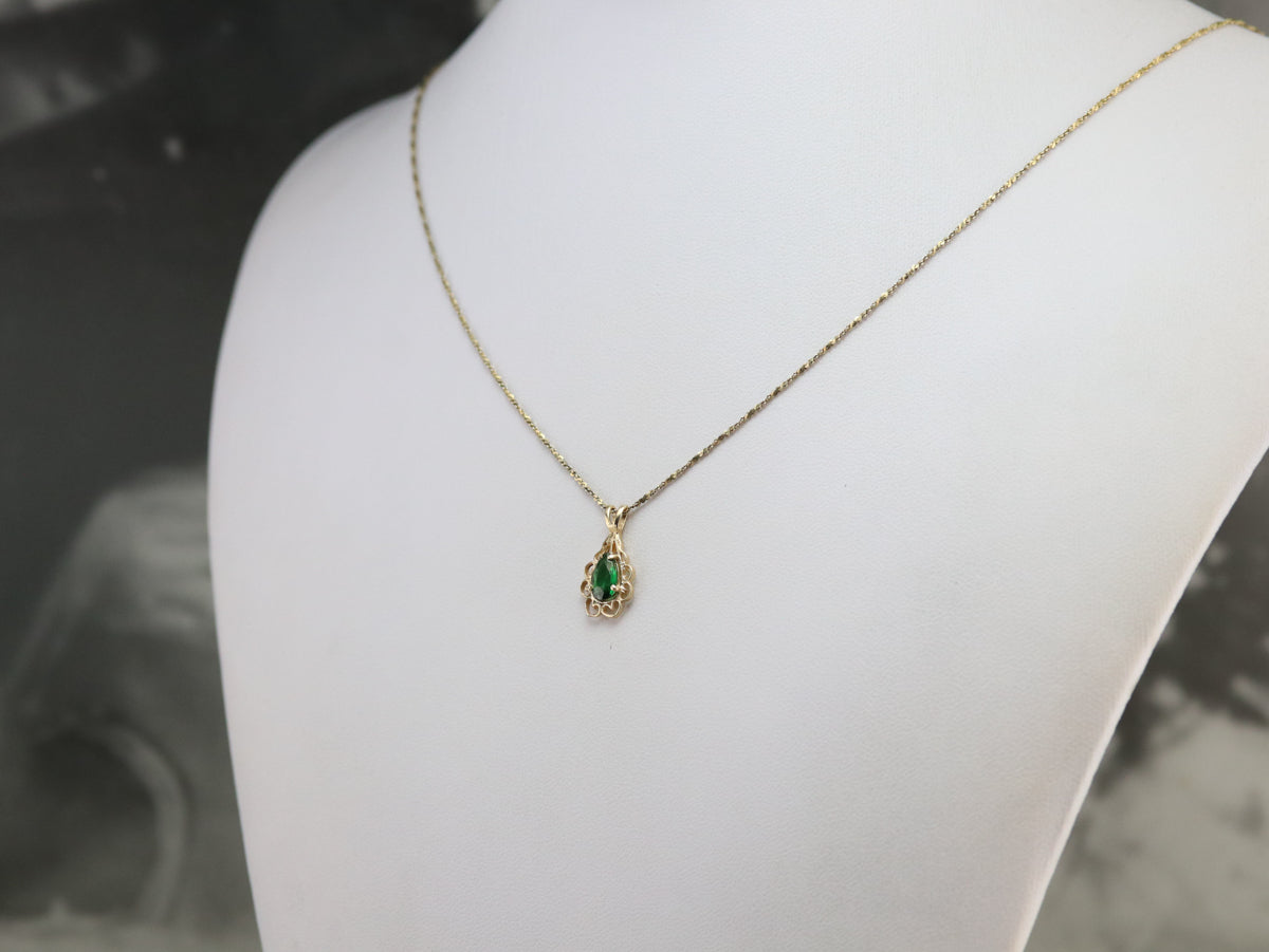 Gold Tsavorite Garnet Pendant