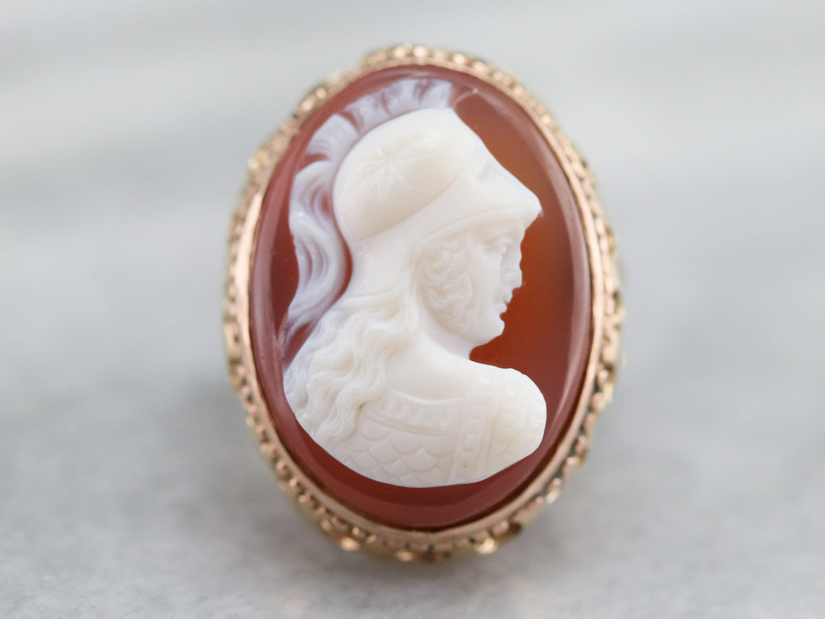 Mid Century Spartan Cameo Ring