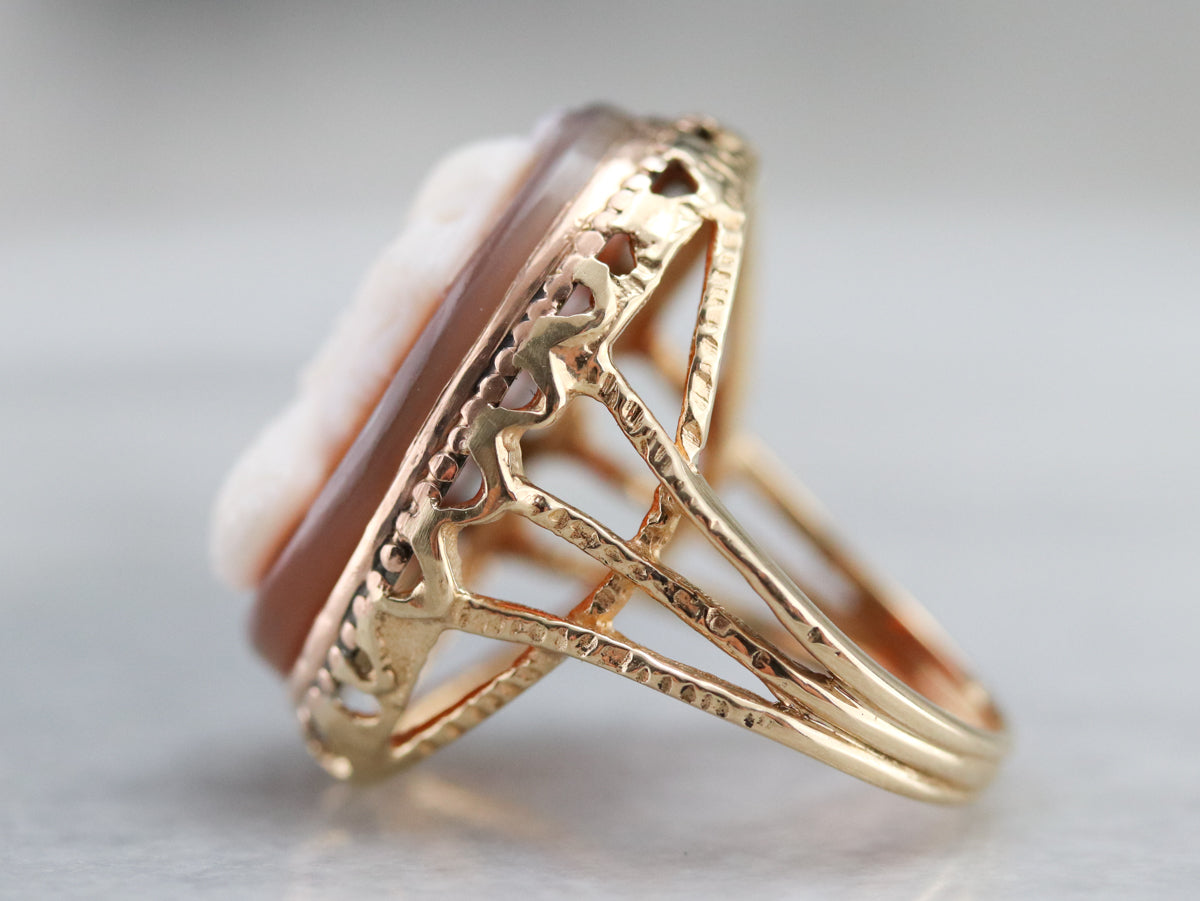 Mid Century Spartan Cameo Ring