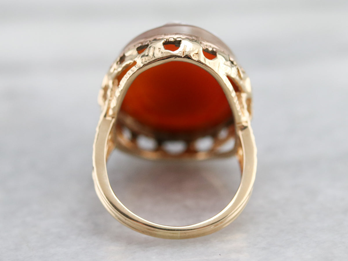Mid Century Spartan Cameo Ring