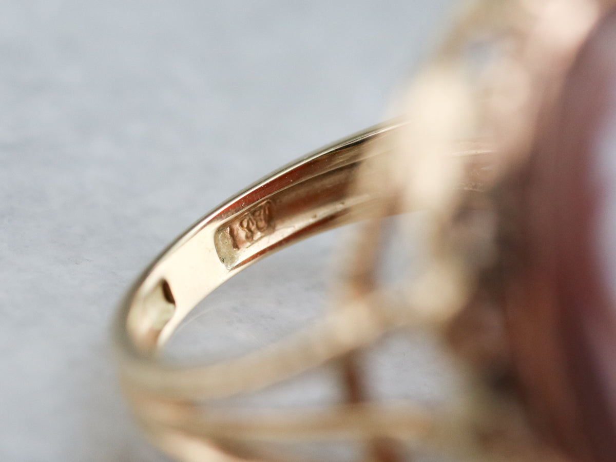 Mid Century Spartan Cameo Ring