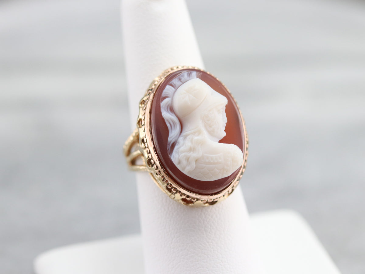 Mid Century Spartan Cameo Ring