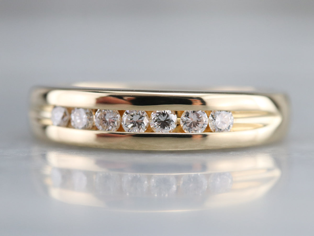 Unisex Channel Set Diamond Band