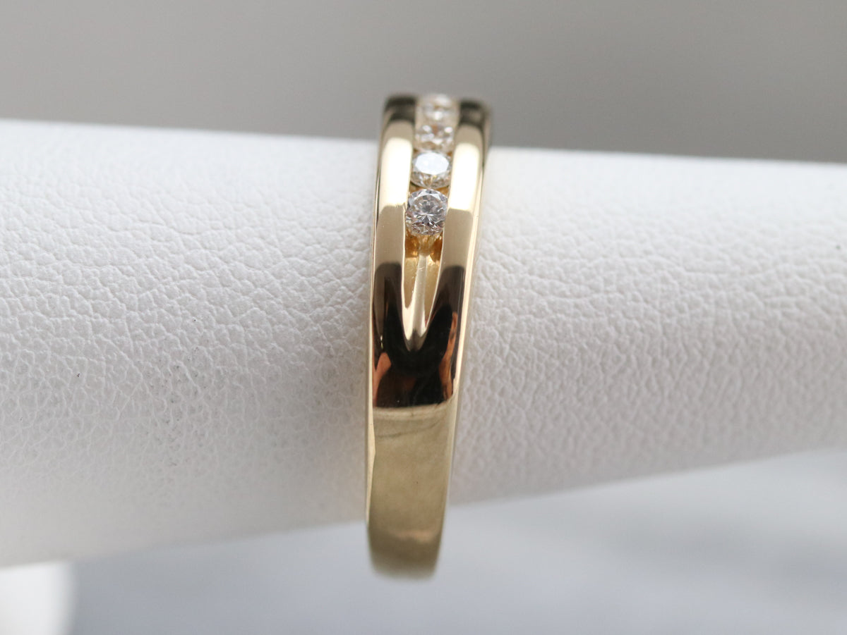 Unisex Channel Set Diamond Band