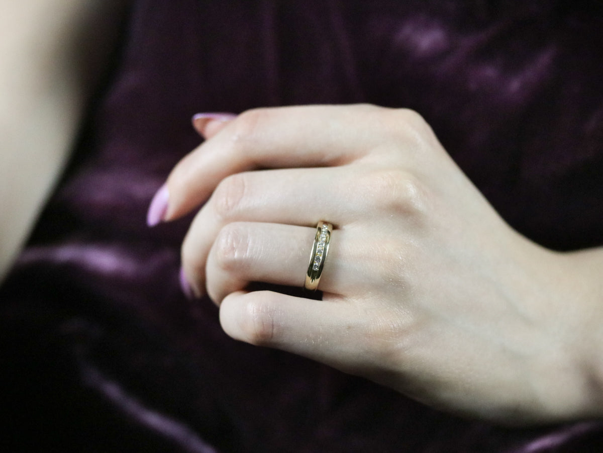 Unisex Channel Set Diamond Band