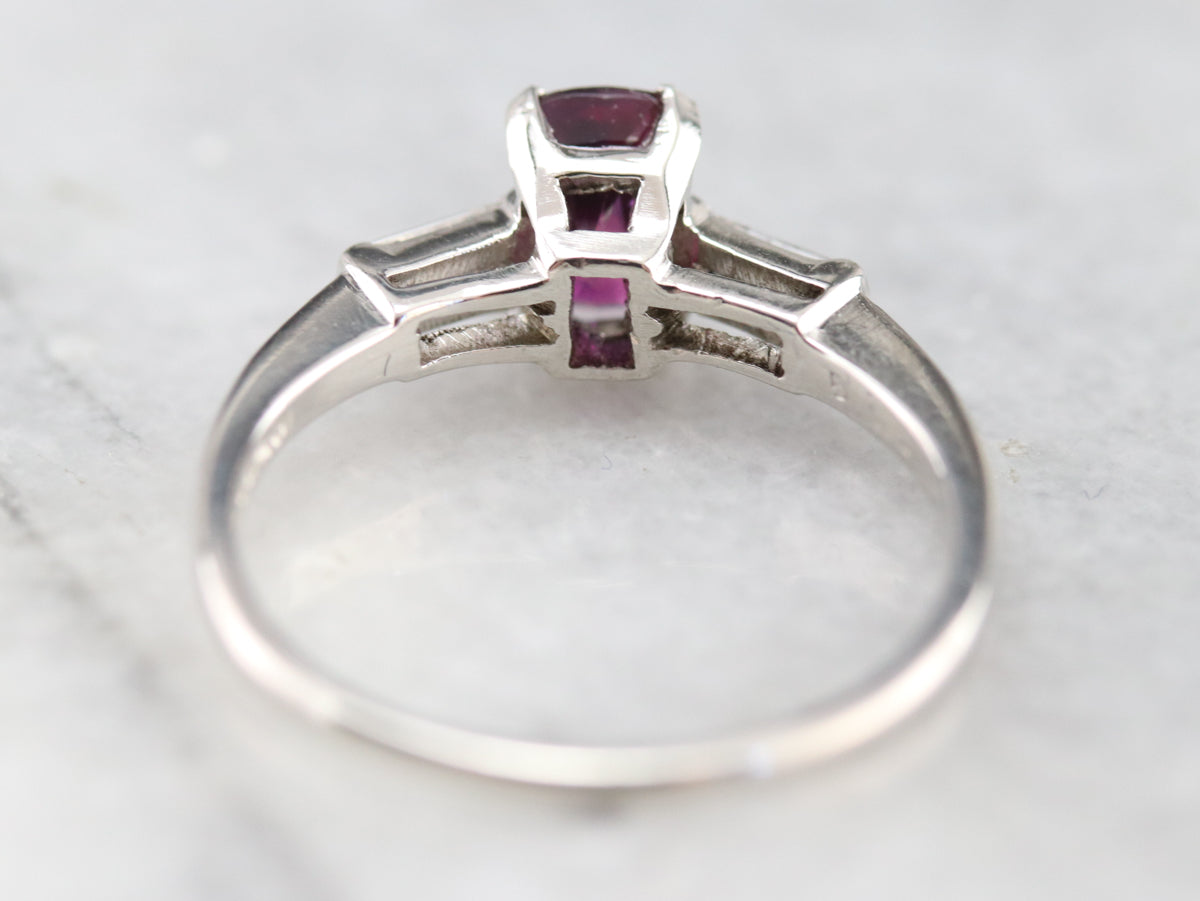 Platinum Pink Sapphire and Diamond Ring