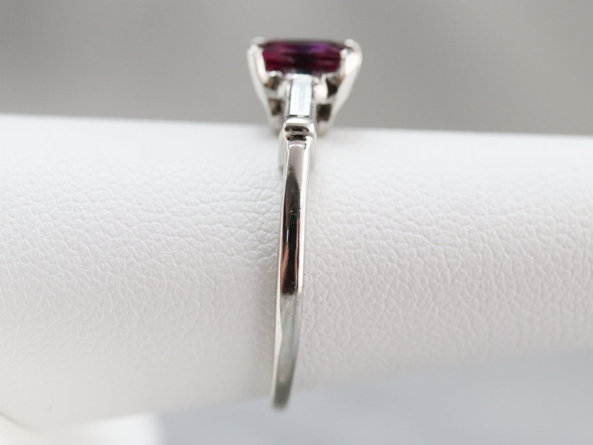 Platinum Pink Sapphire and Diamond Ring