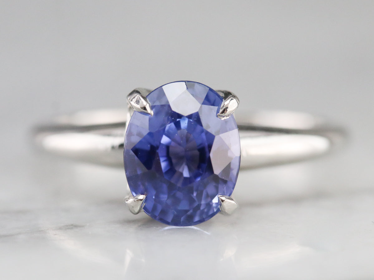 Lavender Sapphire Platinum Solitaire Ring