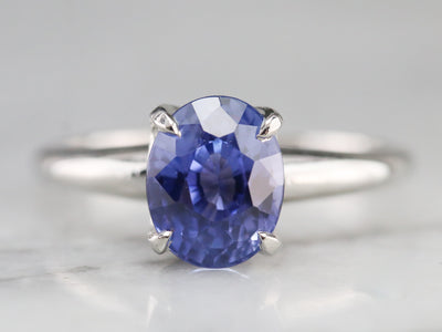 Lavender Sapphire Platinum Solitaire Ring