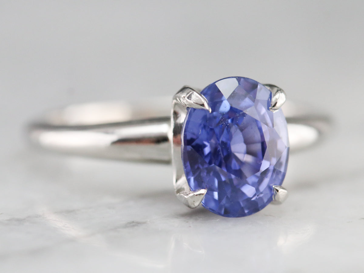 Lavender Sapphire Platinum Solitaire Ring