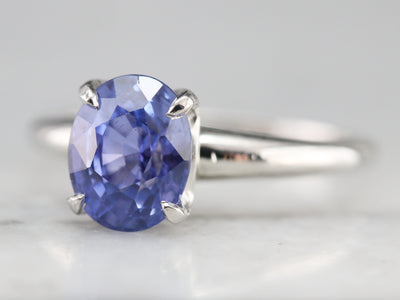 Lavender Sapphire Platinum Solitaire Ring