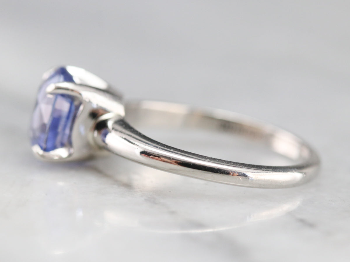Lavender Sapphire Platinum Solitaire Ring