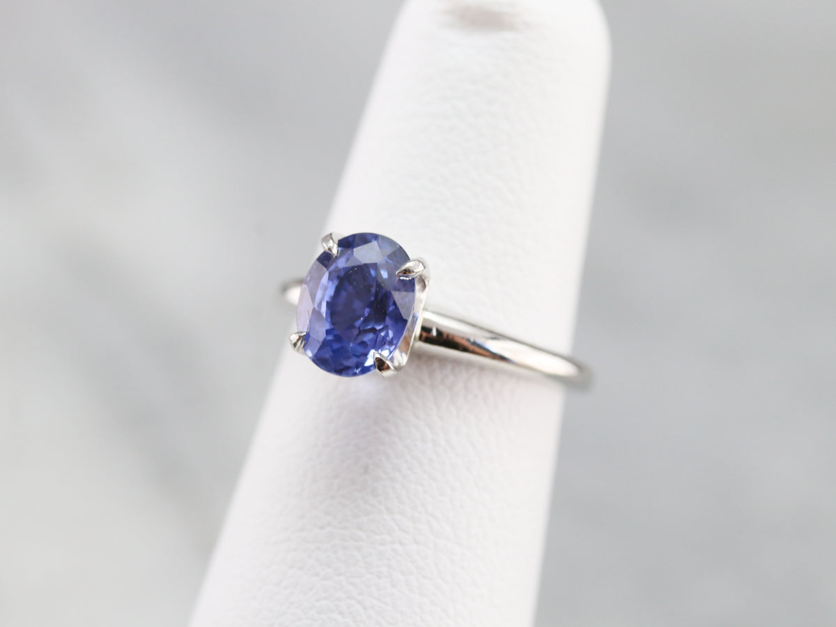 Lavender Sapphire Platinum Solitaire Ring