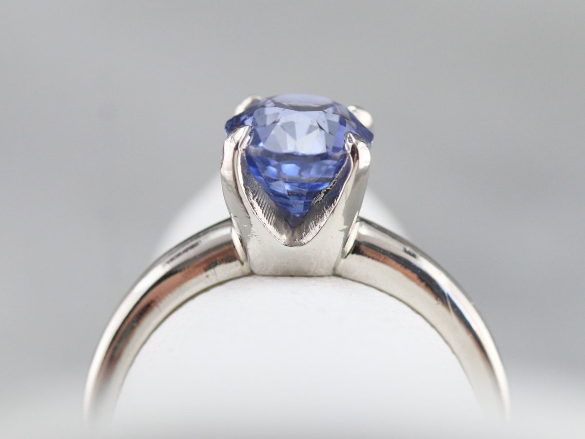 Lavender Sapphire Platinum Solitaire Ring