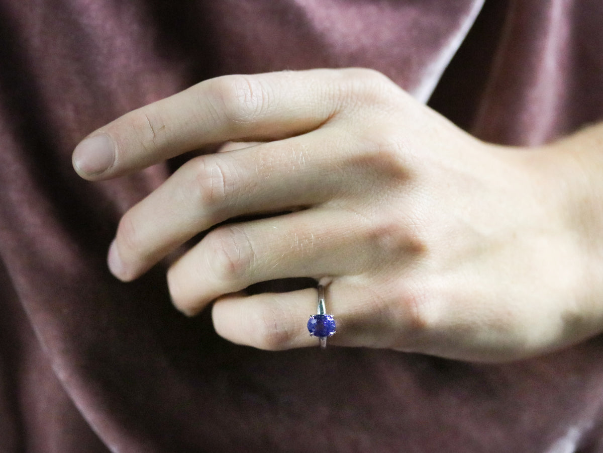 Lavender Sapphire Platinum Solitaire Ring