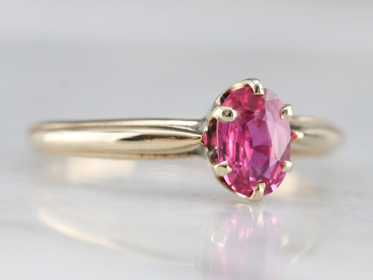 Pink Ceylon Sapphire Solitaire Ring