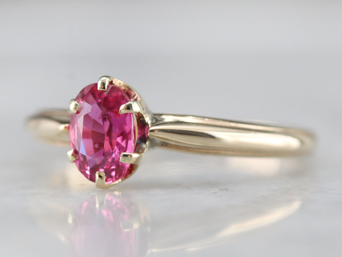 Pink Ceylon Sapphire Solitaire Ring