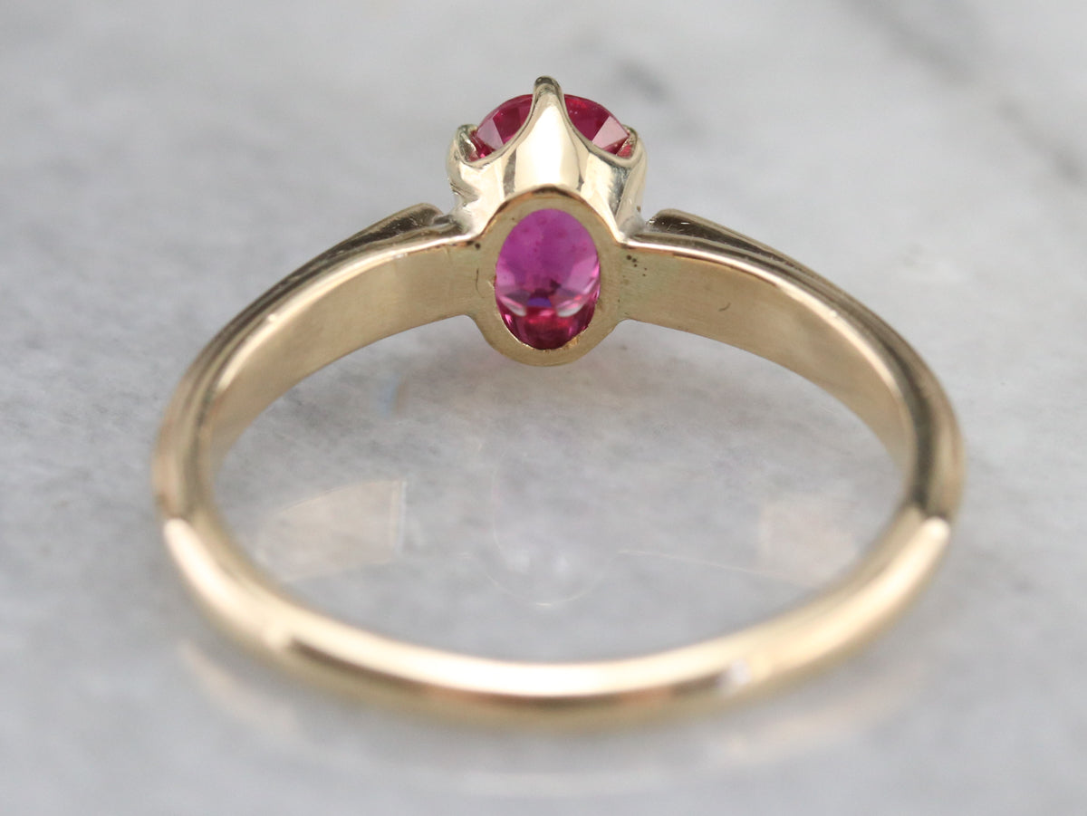 Pink Ceylon Sapphire Solitaire Ring