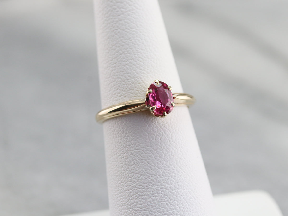 Pink Ceylon Sapphire Solitaire Ring