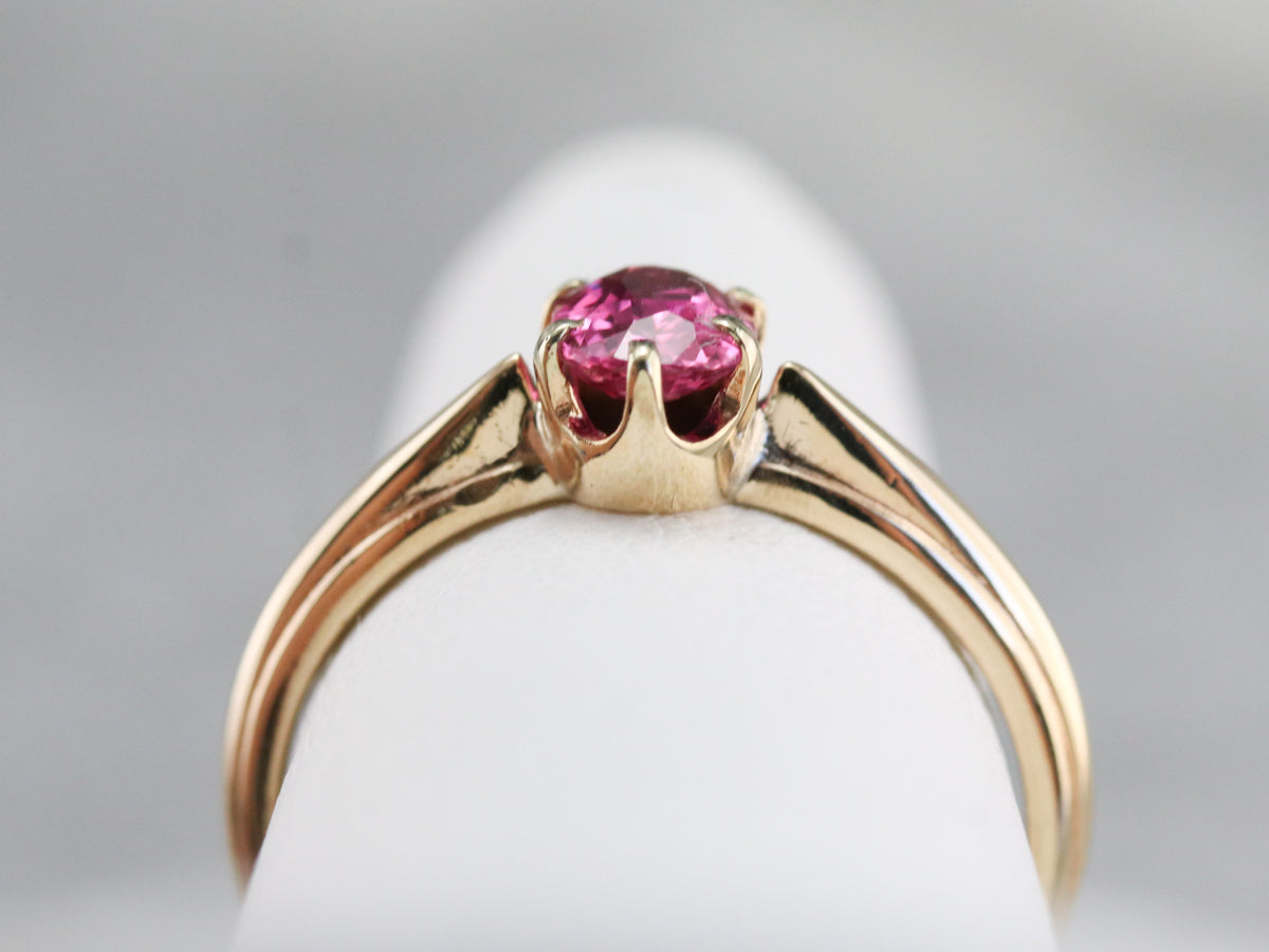 Pink Ceylon Sapphire Solitaire Ring