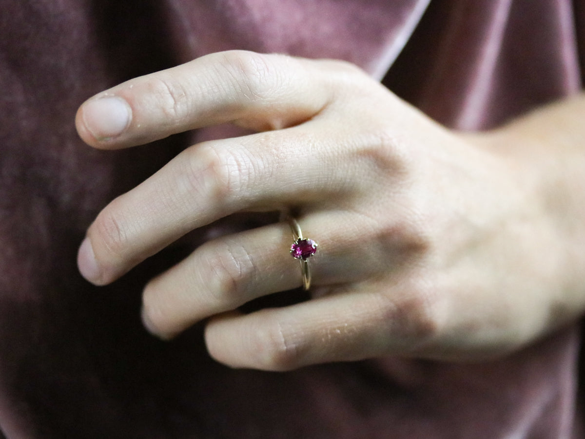 Pink Ceylon Sapphire Solitaire Ring