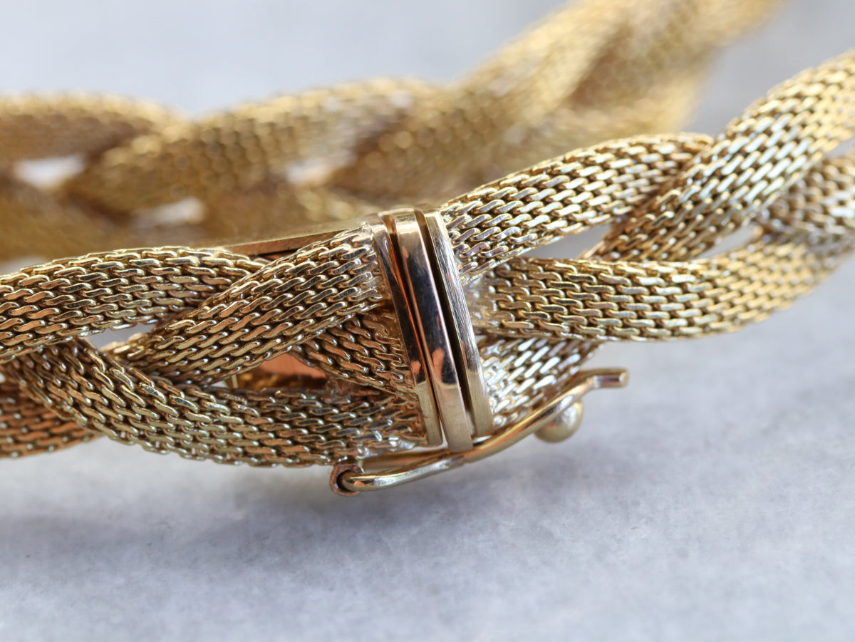 Collar Collar Trenzado De Oro De 18 Kilates