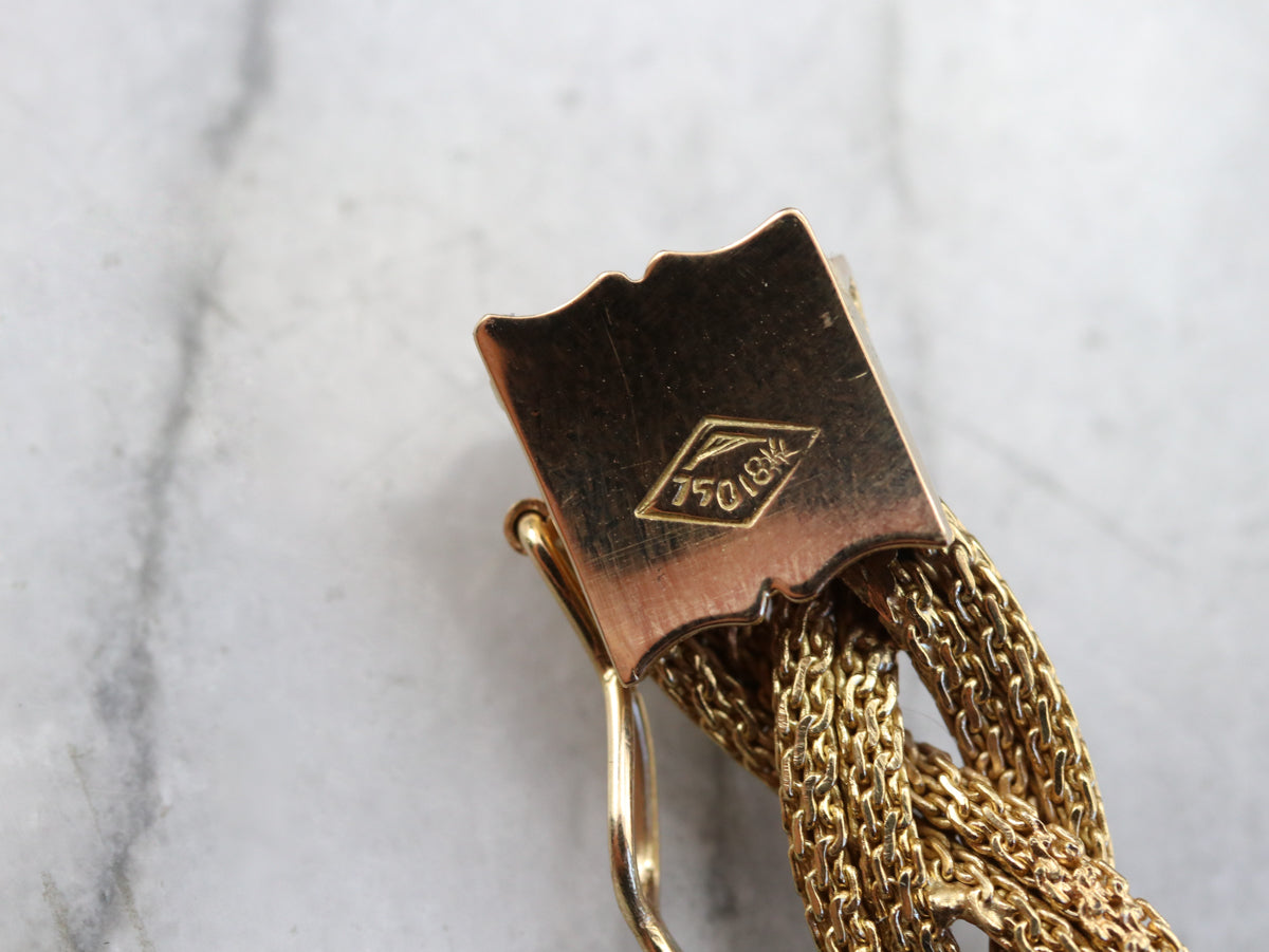 Collar Collar Trenzado De Oro De 18 Kilates