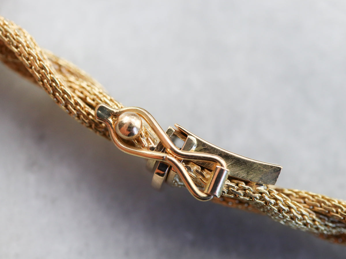 Collar Collar Trenzado De Oro De 18 Kilates