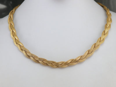 Braided 18 Karat Gold Collar Necklace