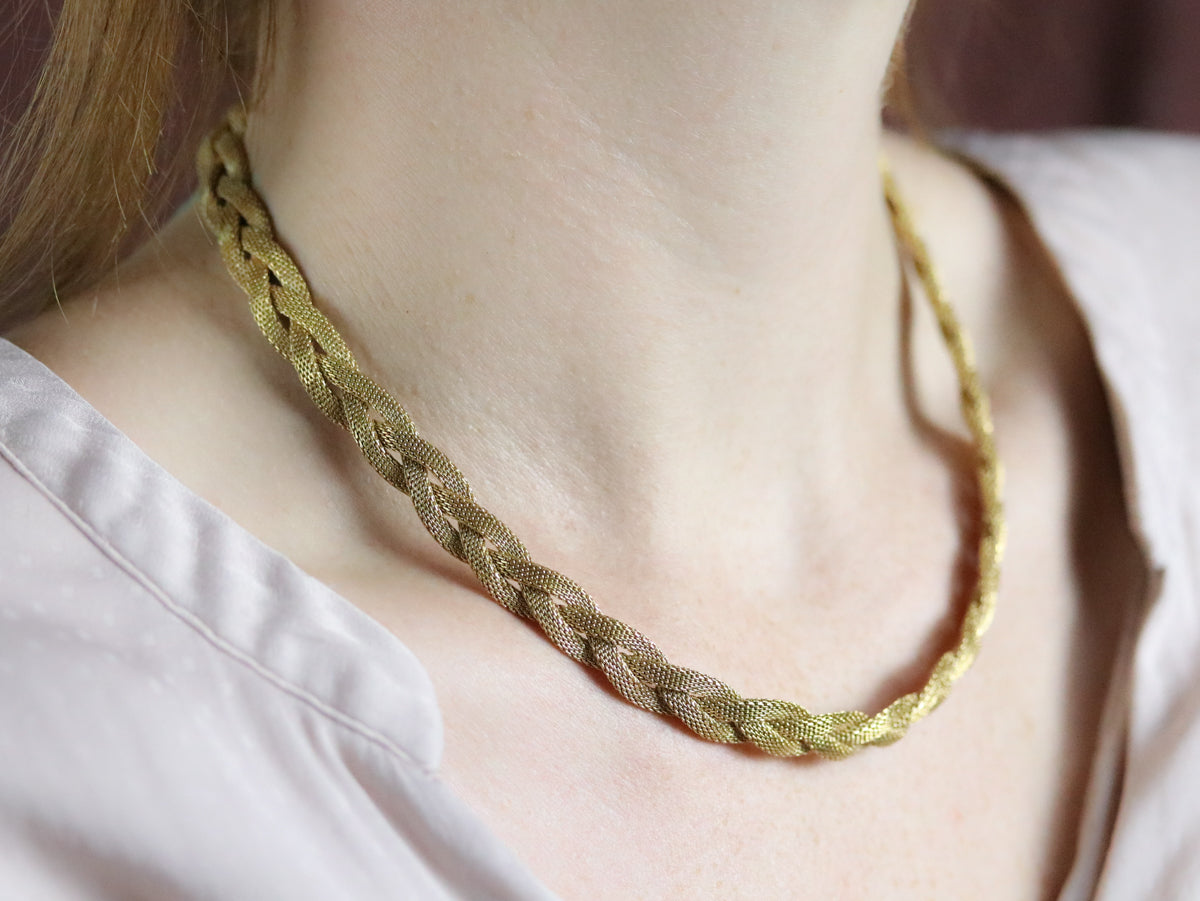 Awe Inspired Braided Herringbone Necklace | Garmentory