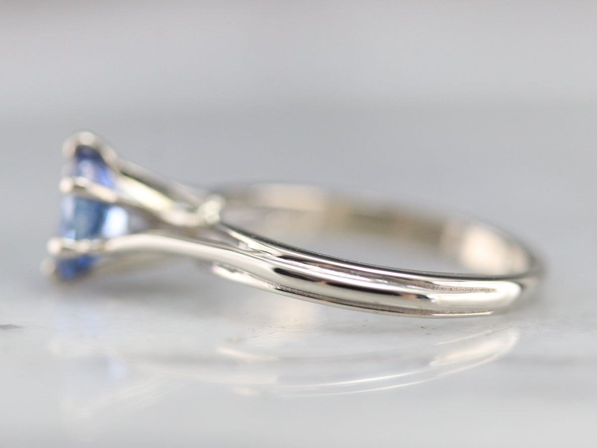 Cushion Cut Sapphire Solitaire Ring