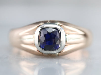 Men's Two Toned Sapphire Ring