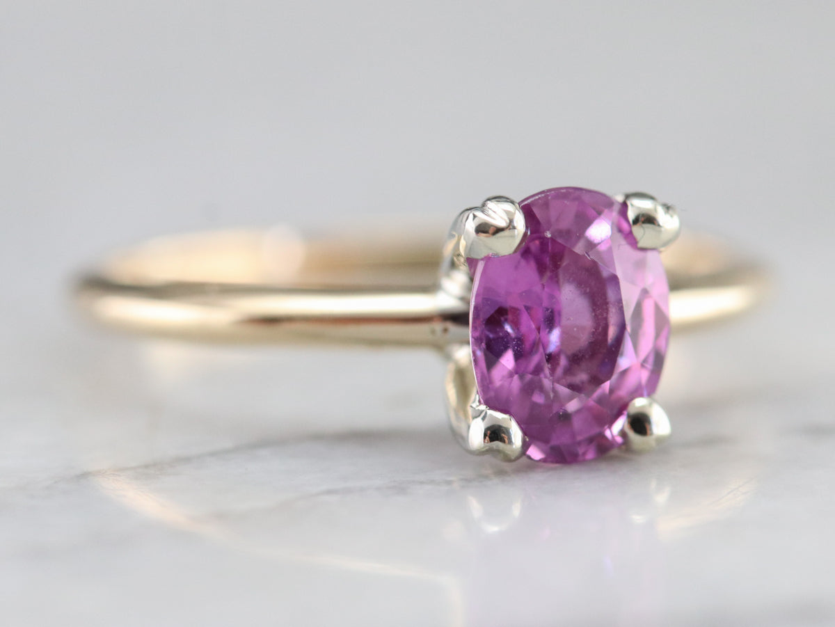 Pink Ceylon Sapphire Solitaire Ring
