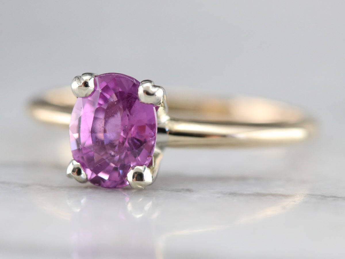 Pink Ceylon Sapphire Solitaire Ring