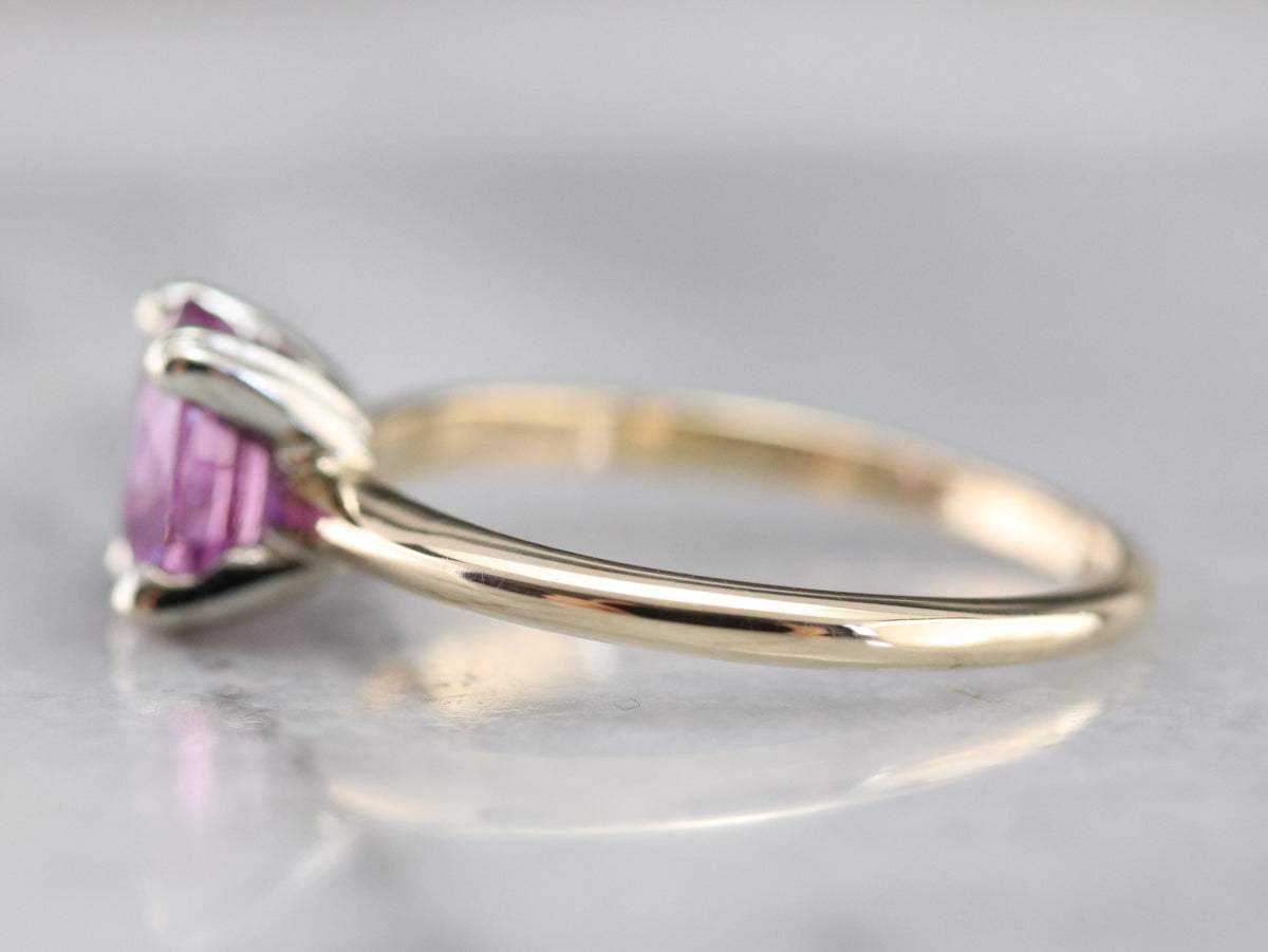 Pink Ceylon Sapphire Solitaire Ring