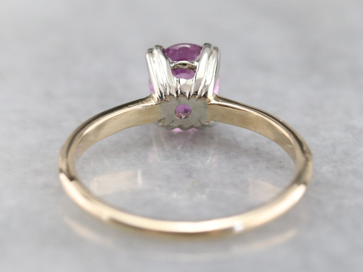 Pink Ceylon Sapphire Solitaire Ring