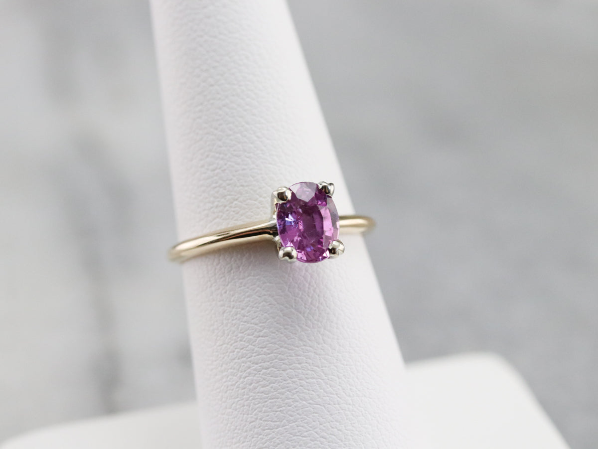 Pink Ceylon Sapphire Solitaire Ring