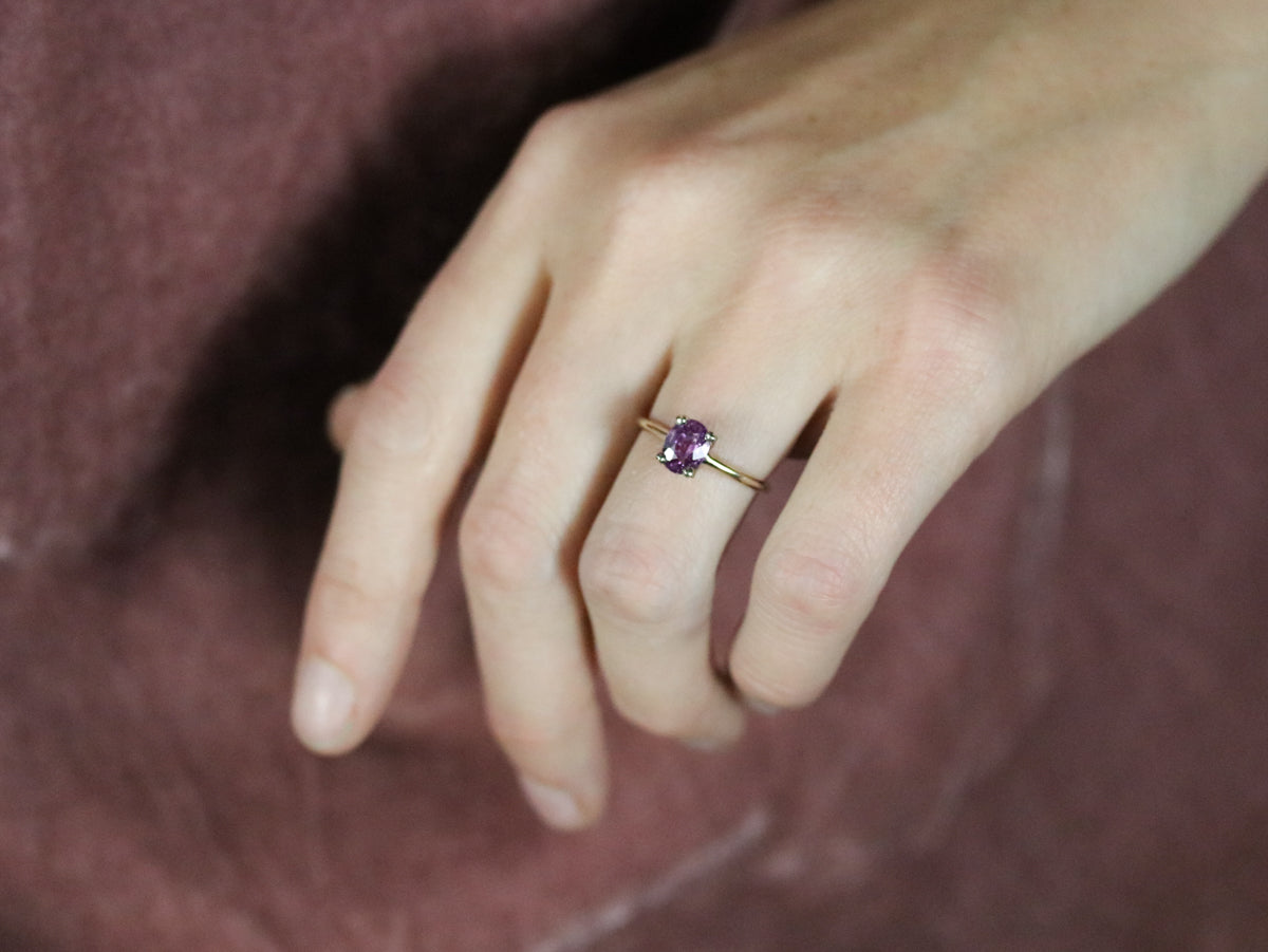 Pink Ceylon Sapphire Solitaire Ring